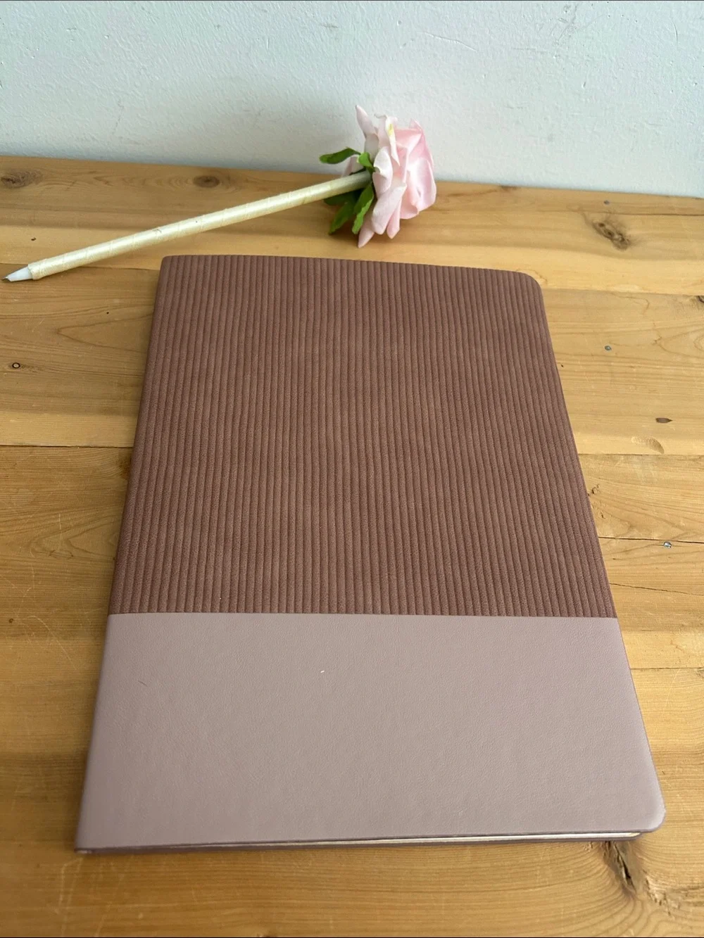 Textured Two-Tone Mauve Notebook Journal